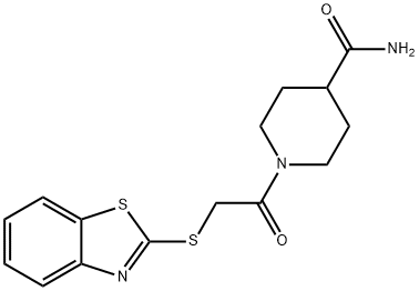 1-(2-(benzo[d]thiazol-2-ylthio)acetyl)piperidine-4-carboxamide Structure