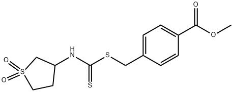 methyl 4-((((1,1-dioxidotetrahydrothiophen-3-yl)carbamothioyl)thio)methyl)benzoate Structure