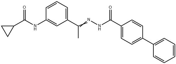 N-[(Z)-1-[3-(cyclopropanecarbonylamino)phenyl]ethylideneamino]-4-phenylbenzamide 구조식 이미지