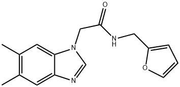 2-(5,6-Dimethyl-benzoimidazol-1-yl)-N-furan-2-ylmethyl-acetamide Structure