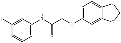 2-(1,3-benzodioxol-5-yloxy)-N-(3-fluorophenyl)acetamide 구조식 이미지