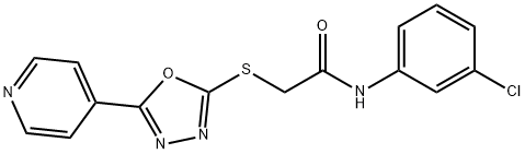 N-(3-chlorophenyl)-2-{[5-(pyridin-4-yl)-1,3,4-oxadiazol-2-yl]sulfanyl}acetamide 구조식 이미지