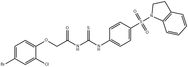 2-(4-bromo-2-chlorophenoxy)-N-({[4-(2,3-dihydro-1H-indol-1-ylsulfonyl)phenyl]amino}carbonothioyl)acetamide Structure