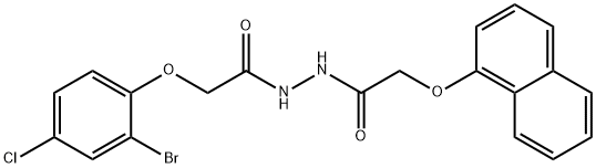 2-(2-bromo-4-chlorophenoxy)-N'-[(1-naphthyloxy)acetyl]acetohydrazide Structure