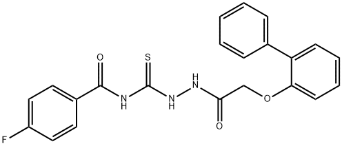N-({2-[(2-biphenylyloxy)acetyl]hydrazino}carbonothioyl)-4-fluorobenzamide 구조식 이미지