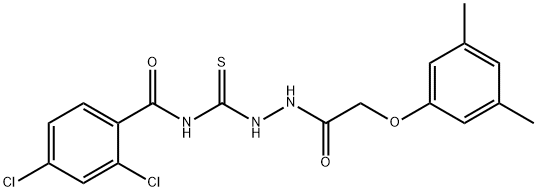 2,4-dichloro-N-({2-[(3,5-dimethylphenoxy)acetyl]hydrazino}carbonothioyl)benzamide 구조식 이미지