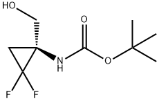 tert-butyl(S)-(2,2-difluoro-1-(hydroxymethyl)cyclopropyl)carbamate Structure