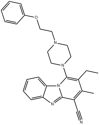 2-ethyl-3-methyl-1-(4-(2-phenoxyethyl)piperazin-1-yl)benzo[4,5]imidazo[1,2-a]pyridine-4-carbonitrile Structure