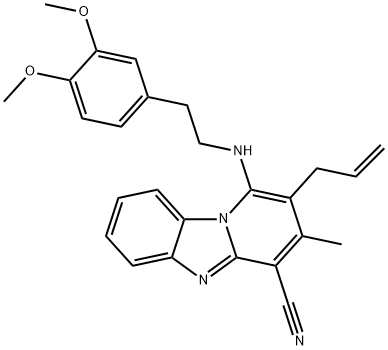 2-allyl-1-((3,4-dimethoxyphenethyl)amino)-3-methylbenzo[4,5]imidazo[1,2-a]pyridine-4-carbonitrile Structure