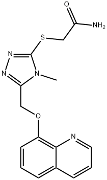 2-({4-methyl-5-[(quinolin-8-yloxy)methyl]-4H-1,2,4-triazol-3-yl}sulfanyl)acetamide 구조식 이미지