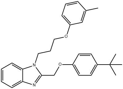 2-((4-(tert-butyl)phenoxy)methyl)-1-(3-(m-tolyloxy)propyl)-1H-benzo[d]imidazole Structure