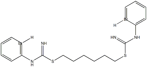 Carbamimidothioic acid, phenyl-, 1,6-hexanediyl ester, dihydrobromide (9CI) Structure