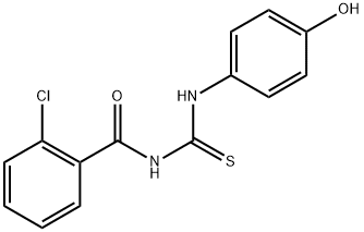 2-chloro-N-{[(4-hydroxyphenyl)amino]carbonothioyl}benzamide 구조식 이미지