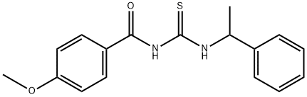 4-methoxy-N-{[(1-phenylethyl)amino]carbonothioyl}benzamide 구조식 이미지