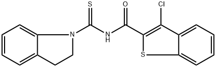 3-chloro-N-(2,3-dihydro-1H-indol-1-ylcarbonothioyl)-1-benzothiophene-2-carboxamide Structure