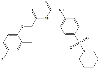 2-(4-chloro-2-methylphenoxy)-N-({[4-(1-piperidinylsulfonyl)phenyl]amino}carbonothioyl)acetamide 구조식 이미지