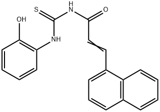 N-{[(2-hydroxyphenyl)amino]carbonothioyl}-3-(1-naphthyl)acrylamide 구조식 이미지