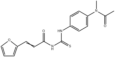 (E)-N-[[4-[acetyl(methyl)amino]phenyl]carbamothioyl]-3-(furan-2-yl)prop-2-enamide 구조식 이미지