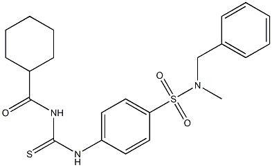 N-{[(4-{[benzyl(methyl)amino]sulfonyl}phenyl)amino]carbonothioyl}cyclohexanecarboxamide 구조식 이미지