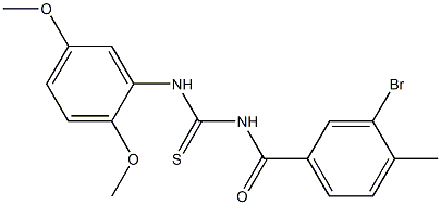3-bromo-N-{[(2,5-dimethoxyphenyl)amino]carbonothioyl}-4-methylbenzamide 구조식 이미지