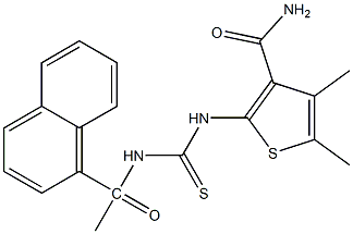 4,5-dimethyl-2-({[(1-naphthylacetyl)amino]carbonothioyl}amino)-3-thiophenecarboxamide 구조식 이미지
