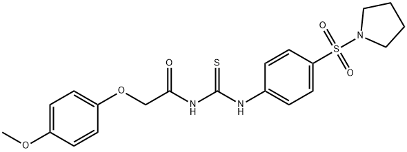 2-(4-methoxyphenoxy)-N-({[4-(1-pyrrolidinylsulfonyl)phenyl]amino}carbonothioyl)acetamide 구조식 이미지