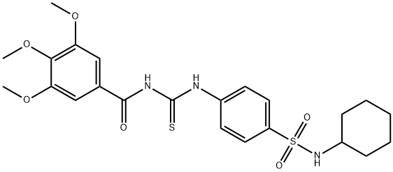 N-[({4-[(cyclohexylamino)sulfonyl]phenyl}amino)carbonothioyl]-3,4,5-trimethoxybenzamide Structure