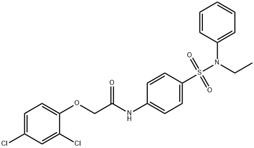 2-(2,4-dichlorophenoxy)-N-(4-{[ethyl(phenyl)amino]sulfonyl}phenyl)acetamide 구조식 이미지
