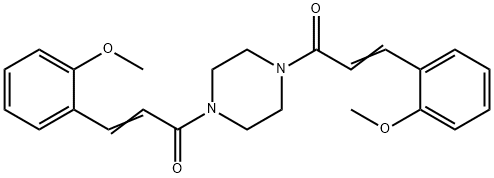 1,4-bis[3-(2-methoxyphenyl)acryloyl]piperazine 구조식 이미지