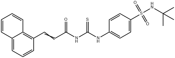 N-[({4-[(tert-butylamino)sulfonyl]phenyl}amino)carbonothioyl]-3-(1-naphthyl)acrylamide Structure