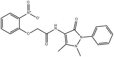 N-(1,5-dimethyl-3-oxo-2-phenyl-2,3-dihydro-1H-pyrazol-4-yl)-2-(2-nitrophenoxy)acetamide 구조식 이미지
