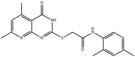 N-(2,4-dimethylphenyl)-2-((4-hydroxy-5,7-dimethylpyrido[2,3-d]pyrimidin-2-yl)thio)acetamide Structure