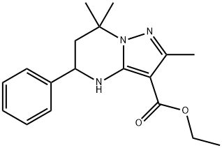 ETHYL 2,7,7-TRIMETHYL-5-PHENYL-4,5,6,7-TETRAHYDROPYRAZOLO[1,5-A]PYRIMIDINE-3-CARBOXYLATE 구조식 이미지