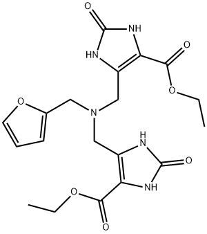 diethyl 5,5'-{[(furan-2-ylmethyl)imino]dimethanediyl}bis(2-oxo-2,3-dihydro-1H-imidazole-4-carboxylate) Structure