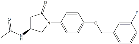 N-[(3S)-1-[4-[(3-fluorophenyl)methoxy]phenyl]-5-oxopyrrolidin-3-yl]acetamide 구조식 이미지