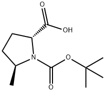 (5S)-1-(tert-butoxycarbonyl)-5-methyl-D-proline Structure