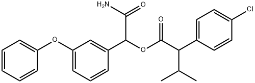 Benzeneacetic acid,4-chloro-a-(1-methylethyl)-,2-amino-2-oxo-1-(3-phenoxyphenyl)ethyl ester 구조식 이미지