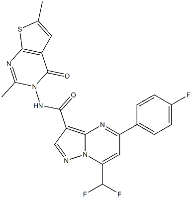 7-(difluoromethyl)-N-(2,6-dimethyl-4-oxothieno[2,3-d]pyrimidin-3-yl)-5-(4-fluorophenyl)pyrazolo[1,5-a]pyrimidine-3-carboxamide Structure