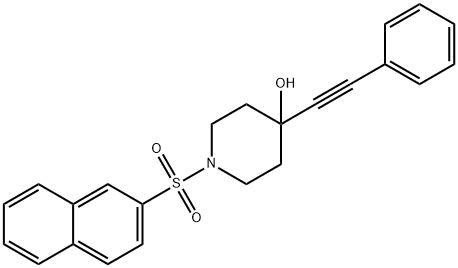 1-naphthalen-2-ylsulfonyl-4-(2-phenylethynyl)piperidin-4-ol Structure