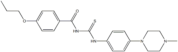 N-[[4-(4-methylpiperazin-1-yl)phenyl]carbamothioyl]-4-propoxybenzamide Structure