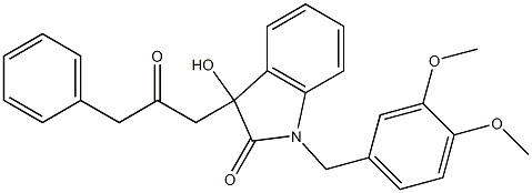 1-[(3,4-dimethoxyphenyl)methyl]-3-hydroxy-3-(2-oxo-3-phenylpropyl)indol-2-one Structure