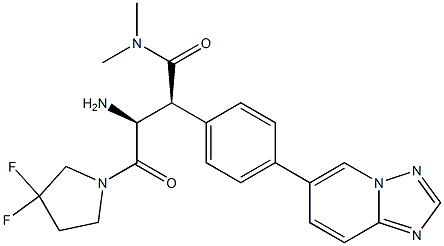 (2S,3S)-2-(4-([1,2,4]triazolo[1,5-a]pyridin-6-yl)phenyl)-3-amino-4-(3,3-difluoropyrrolidin-1-yl)-N,N-dimethyl-4-oxobutanamide Structure