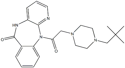 6H-Pyrido[2,3-b][1,4]benzodiazepin-6-one,11-[2-[4-(2,2-dimethylpropyl)-1-piperazinyl]acetyl]-5,11-dihydro- Structure