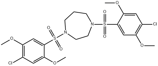 1,4-bis[(4-chloro-2,5-dimethoxyphenyl)sulfonyl]-1,4-diazepane Structure