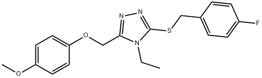 4-ethyl-3-[(4-fluorobenzyl)sulfanyl]-5-[(4-methoxyphenoxy)methyl]-4H-1,2,4-triazole Structure