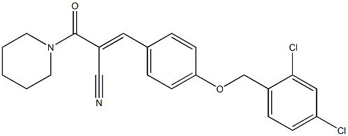 (E)-3-[4-[(2,4-dichlorophenyl)methoxy]phenyl]-2-(piperidine-1-carbonyl)prop-2-enenitrile Structure