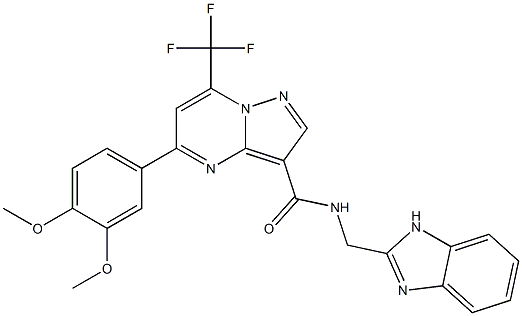 N-(1H-benzimidazol-2-ylmethyl)-5-(3,4-dimethoxyphenyl)-7-(trifluoromethyl)pyrazolo[1,5-a]pyrimidine-3-carboxamide Structure