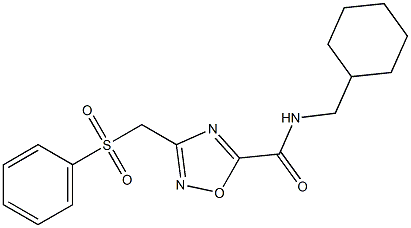 3-(benzenesulfonylmethyl)-N-(cyclohexylmethyl)-1,2,4-oxadiazole-5-carboxamide Structure