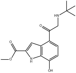 methyl 4-(2-(tert-butylamino)acetyl)-7-hydroxy-1H-indole-2-carboxylate 구조식 이미지