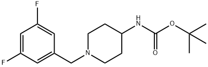 tert-Butyl 1-(3,5-difluorobenzyl)piperidin-4-ylcarbamate 구조식 이미지